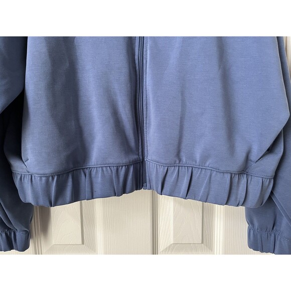 All in Motion Blue Crop Airy Sleek Full Zip Jacket Super Soft Women’s Pockets XL - Picture 6 of 8